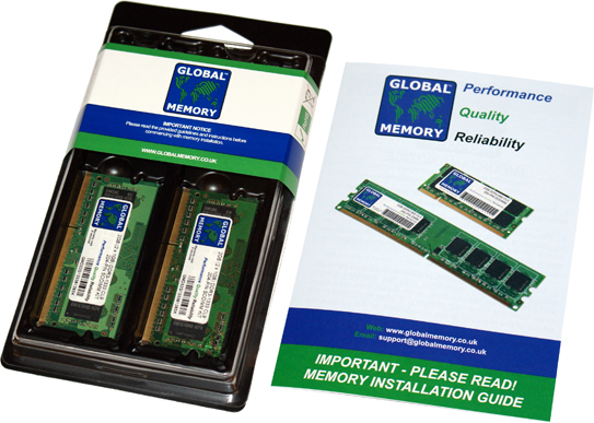 2GB (2 x 1GB) DDR3 1066/1333MHz 204-PIN SODIMM MEMORY RAM KIT FOR HEWLETT-PACKARD LAPTOPS/NOTEBOOKS